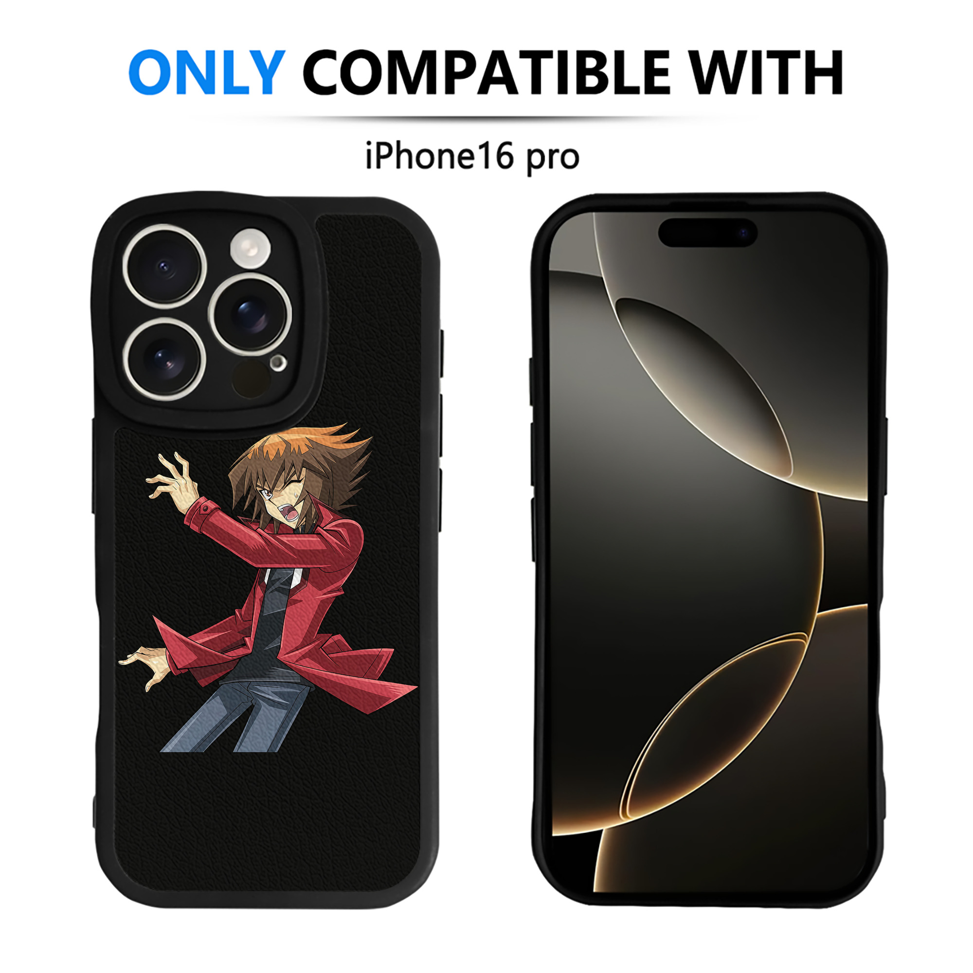 （画像用） 遊☆戯☆王 Yu-Gi-Oh! 【iPhone 16シリーズ対応】シリコンスマホケース（レザー調） 材質：シリコン